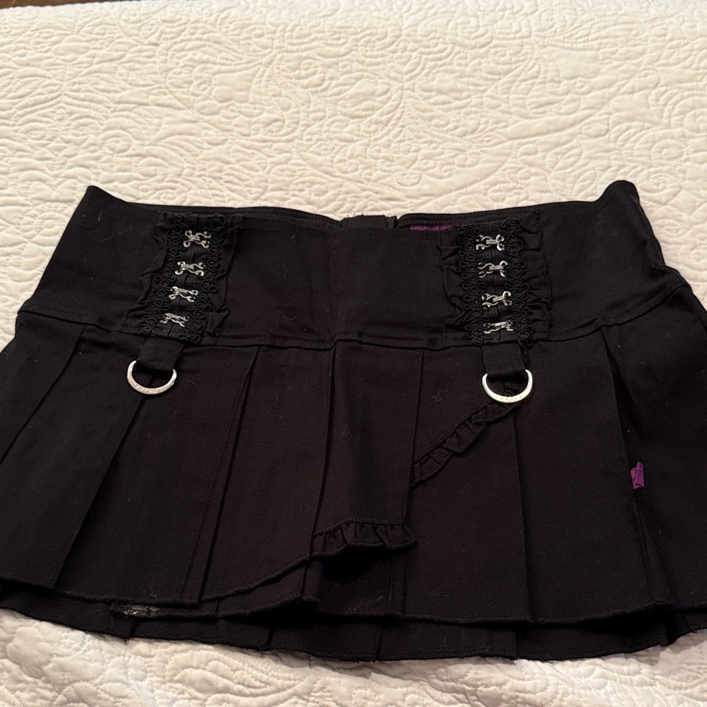 Tripp NYC Black Mini Skirt with Buckle Details